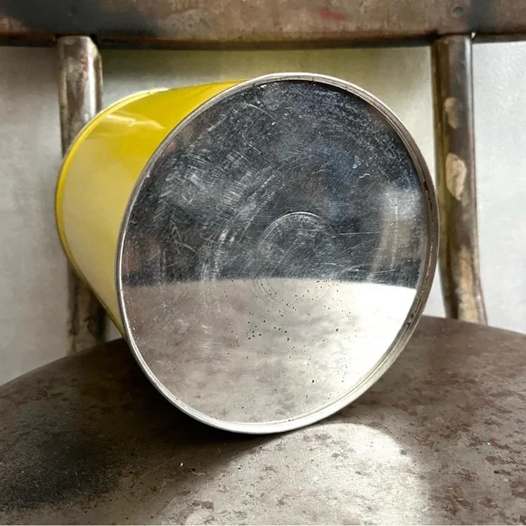 Vintage Yellow With Roses Shabby Chic Storage Tin - Picture 6 of 7